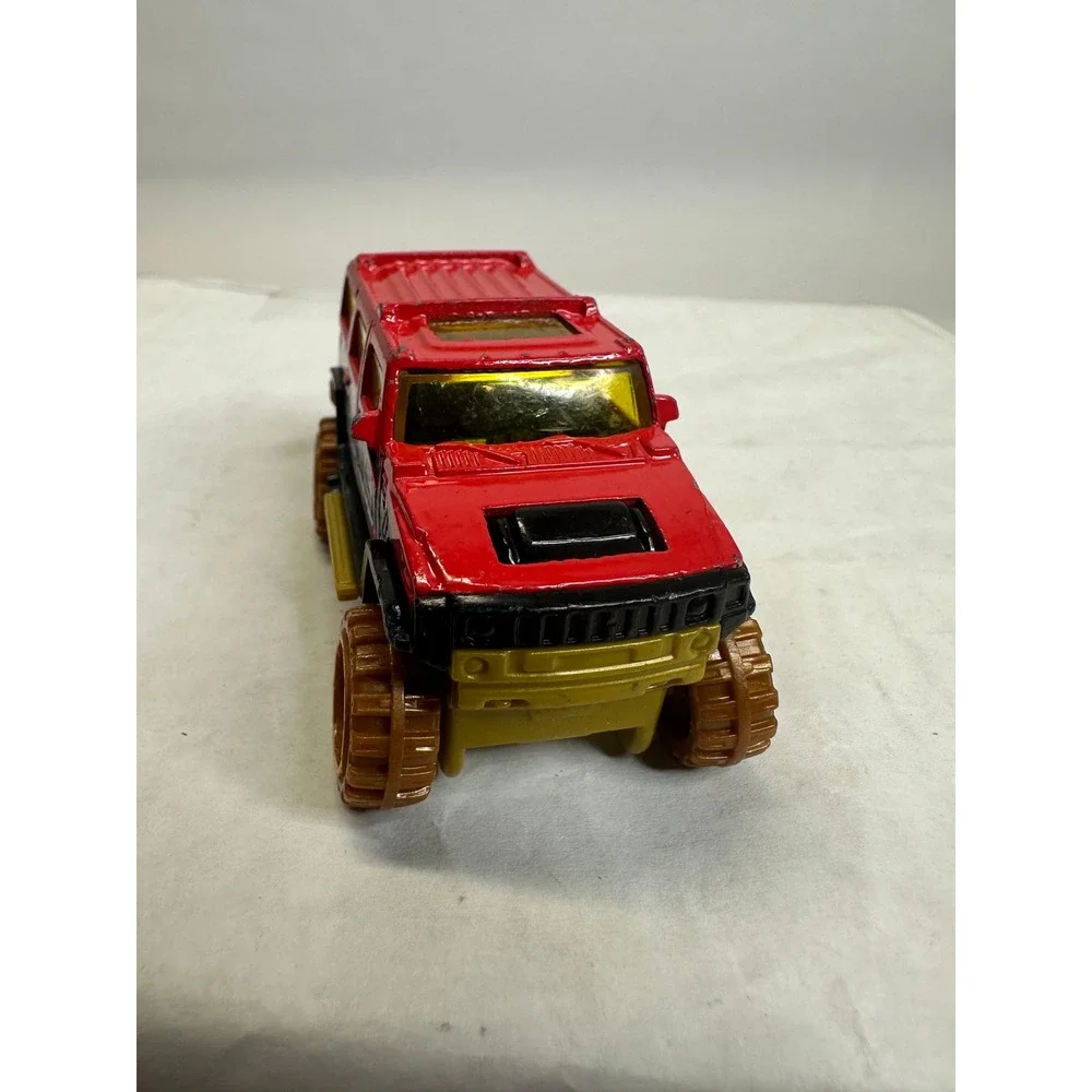 Hot Wheels Red Hummer H2‎ Monster Truck Toy Car Gold Wheels Collectible